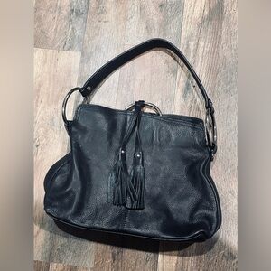 Alfani Black Leather Shoulder Bag